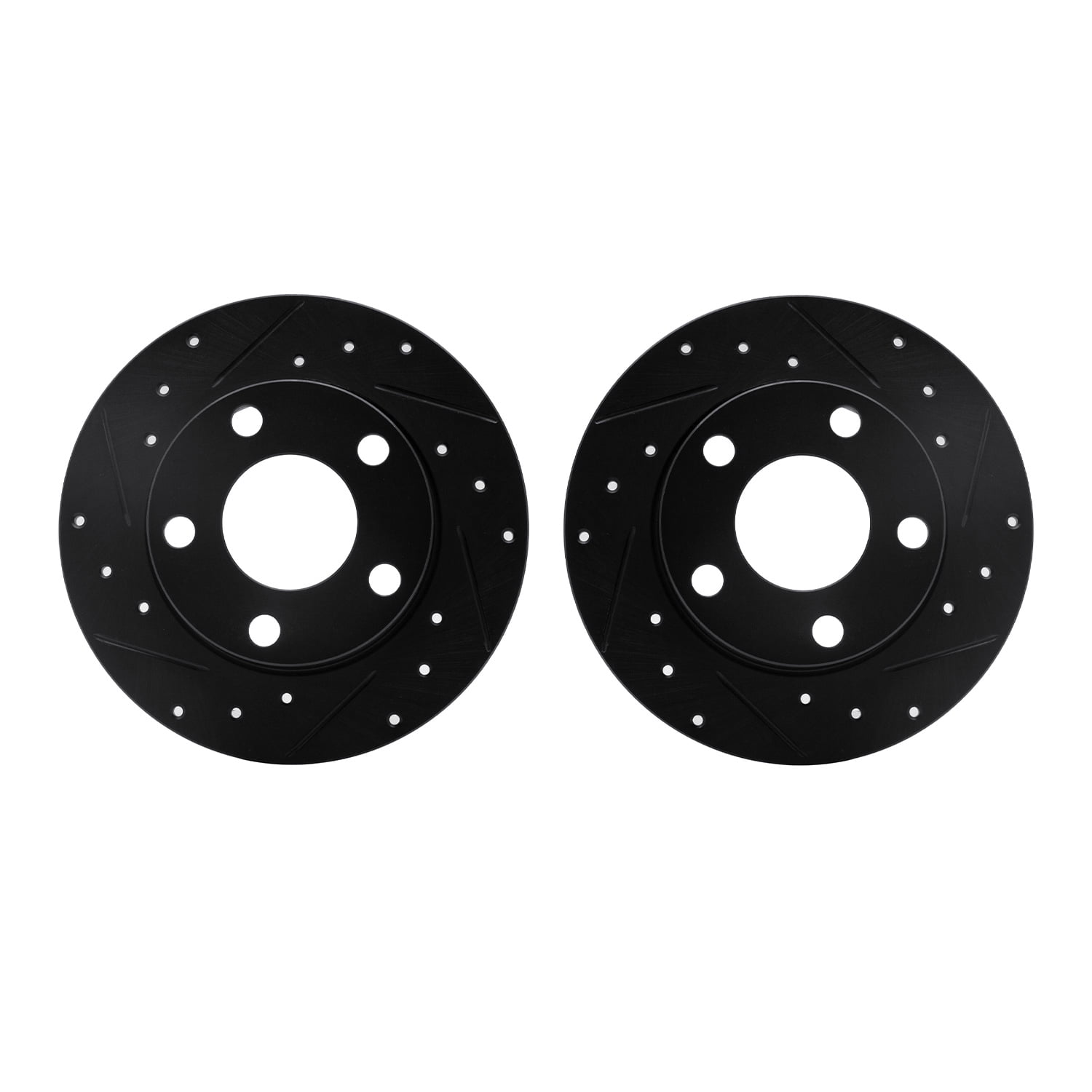 Dynamic Friction Company Rear Brake Rotors-Drilled and Slotted-Black 8002-73042