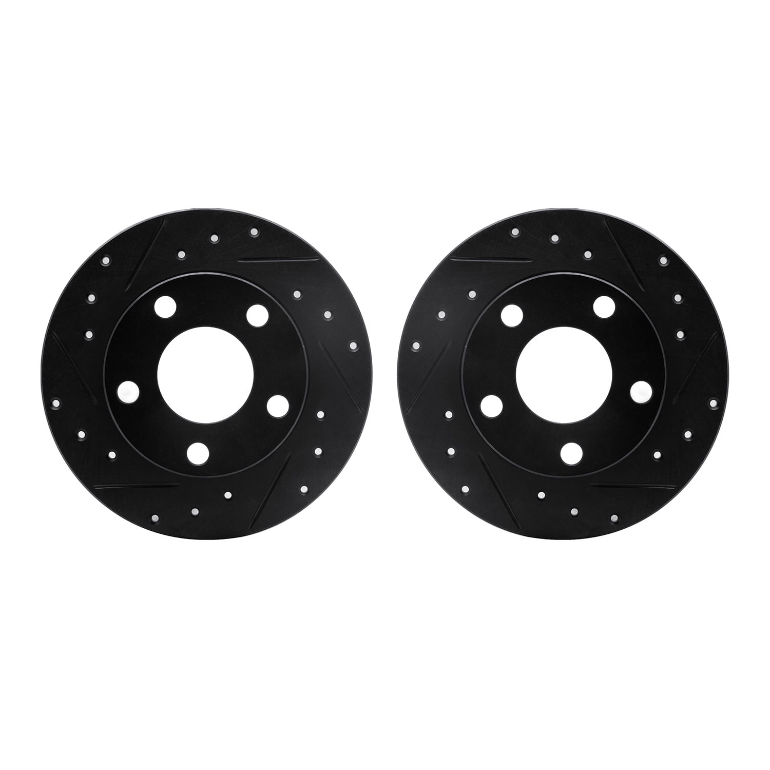 Dynamic Friction Company Rear Brake Rotors-Drilled and Slotted-Black 8002-73054