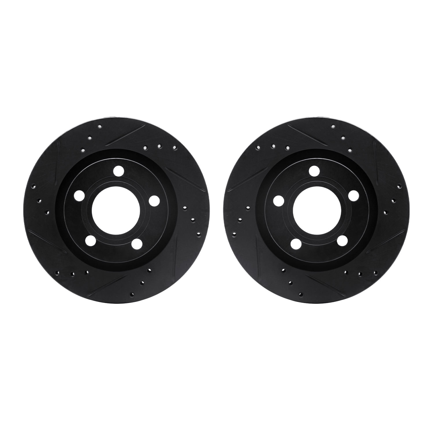 Dynamic Friction Company Rear Brake Rotors-Drilled and Slotted-Black 8002-73058