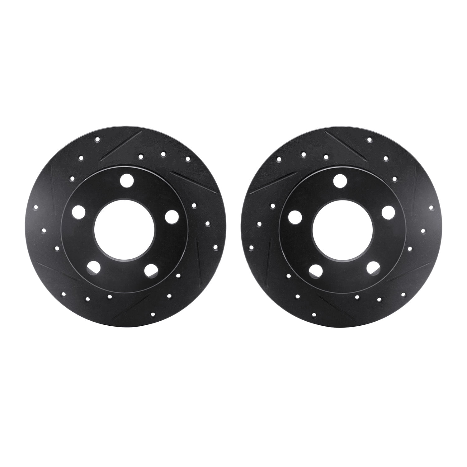 Dynamic Friction Company Rear Brake Rotors-Drilled and Slotted-Black 8002-74037