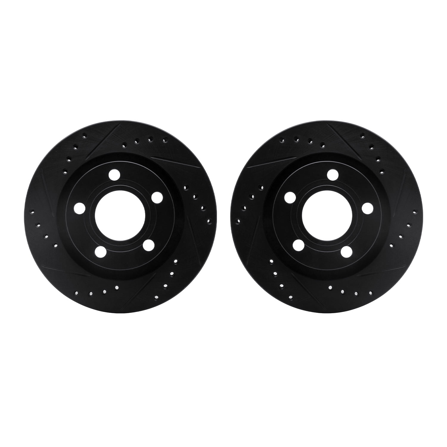Dynamic Friction Company Rear Brake Rotors-Drilled and Slotted-Black 8002-74045