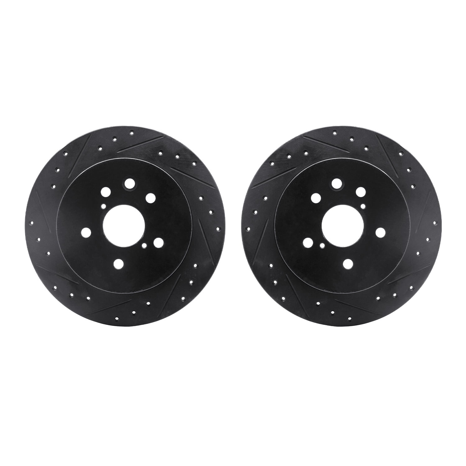 Dynamic Friction Company Rear Brake Rotors-Drilled and Slotted-Black 8002-75026