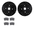 thumbnail image 1 of Dynamic Friction Company Rear Brake Rotors-Drilled and Slotted-Black with 5000 Advanced Brake Pads 8502-74006, 1 of 3