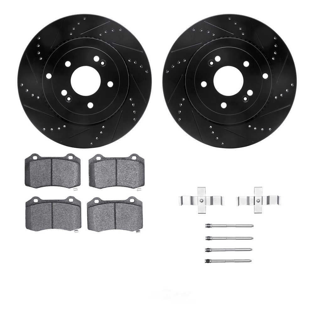 Dynamic Friction Company 8512-03063 DFC Rotors-Drilled and Slotted-Black with 5000 Advanced Brake