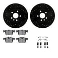 thumbnail image 1 of Dynamic Friction Company Rear Brake Rotors-Drilled and Slotted-Black with 5000 Advanced Brake Pads includes Hardware 8512-11027, 1 of 3
