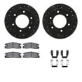 thumbnail image 1 of Dynamic Friction Company Rear Brake Rotors-Drilled and Slotted-Black with 5000 Advanced Brake Pads includes Hardware 8512-37009, 1 of 3