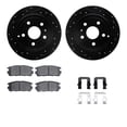 thumbnail image 1 of Dynamic Friction Company Rear Brake Rotors-Drilled and Slotted-Black with 5000 Advanced Brake Pads includes Hardware 8512-48064, 1 of 3