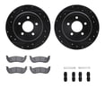 thumbnail image 1 of Dynamic Friction Company Rear Brake Rotors-Drilled and Slotted-Black with 5000 Advanced Brake Pads includes Hardware 8512-56016, 1 of 3