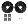 thumbnail image 1 of Dynamic Friction Company Rear Brake Rotors-Drilled and Slotted-Black with 5000 Advanced Brake Pads includes Hardware 8512-63046, 1 of 3