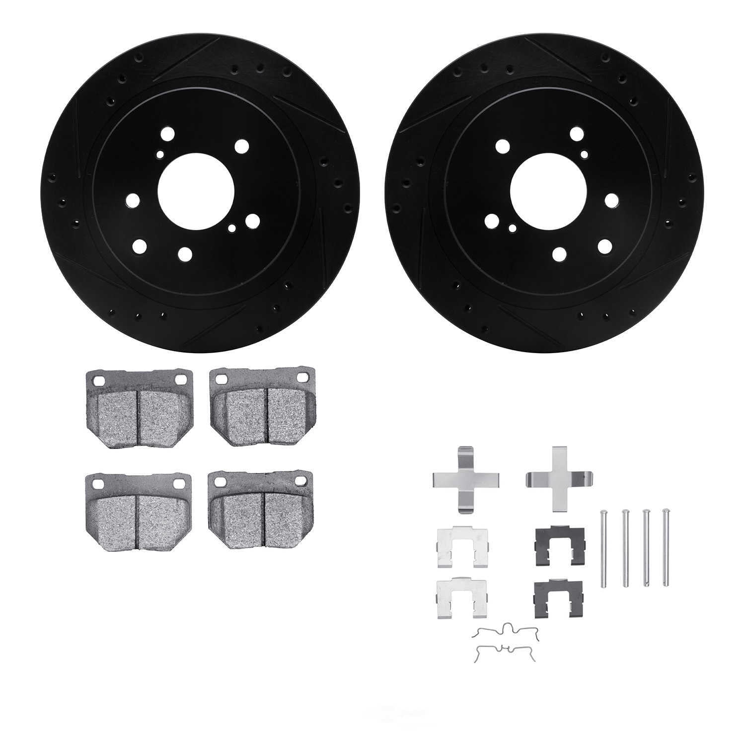 Dynamic Friction Company 8512-67035 DFC Rotors-Drilled and Slotted-Black with 5000 Advanced Brake