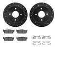 thumbnail image 1 of Dynamic Friction Company Rear Brake Rotors-Drilled and Slotted-Black with 5000 Advanced Brake Pads includes Hardware 8512-68001, 1 of 3