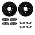 thumbnail image 1 of Dynamic Friction Company Rear Brake Rotors Drilled and Slotted Black with 5000 Advanced Brake Pads includes Hardware - 8512-72052, 1 of 3