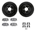 thumbnail image 1 of Dynamic Friction Company Rear Brake Rotors-Drilled and Slotted-Black with 5000 Advanced Brake Pads includes Hardware 8512-72087, 1 of 3