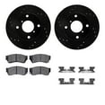thumbnail image 1 of Dynamic Friction Company Rear Brake Rotors Drilled and Slotted Black with 5000 Advanced Brake Pads includes Hardware - 8512-74031, 1 of 3