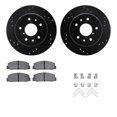 thumbnail image 1 of Dynamic Friction Company Rear Brake Rotors-Drilled and Slotted-Black with 5000 Advanced Brake Pads includes Hardware 8512-80008, 1 of 3