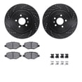 thumbnail image 1 of Dynamic Friction Company Rear Brake Rotors-Drilled and Slotted-Black with 5000 Advanced Brake Pads includes Hardware 8512-99665, 1 of 3