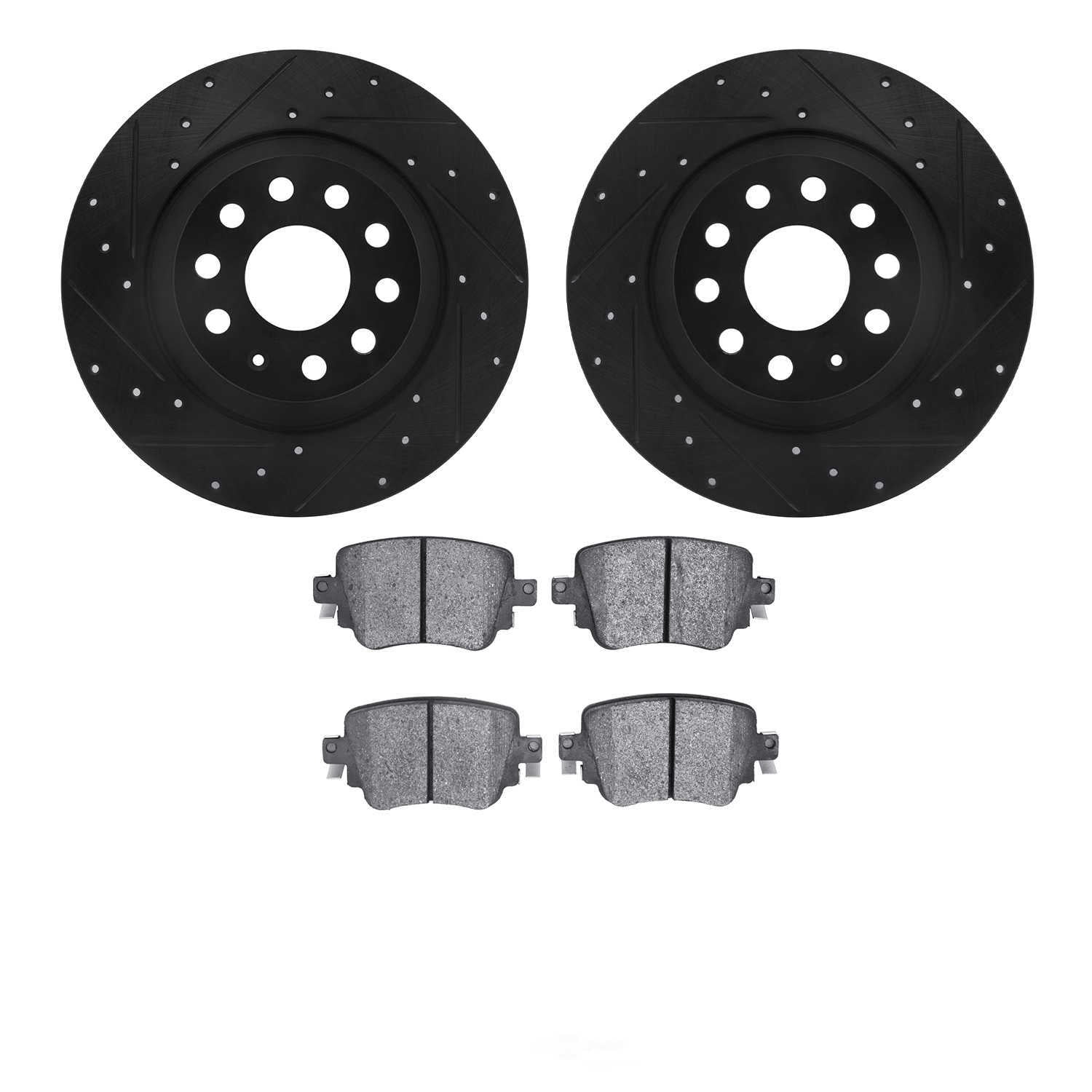 Dynamic Friction Company 8602-73062 DFC Rotors-Drilled and Slotted-Black with EURO 5000 Ceramic