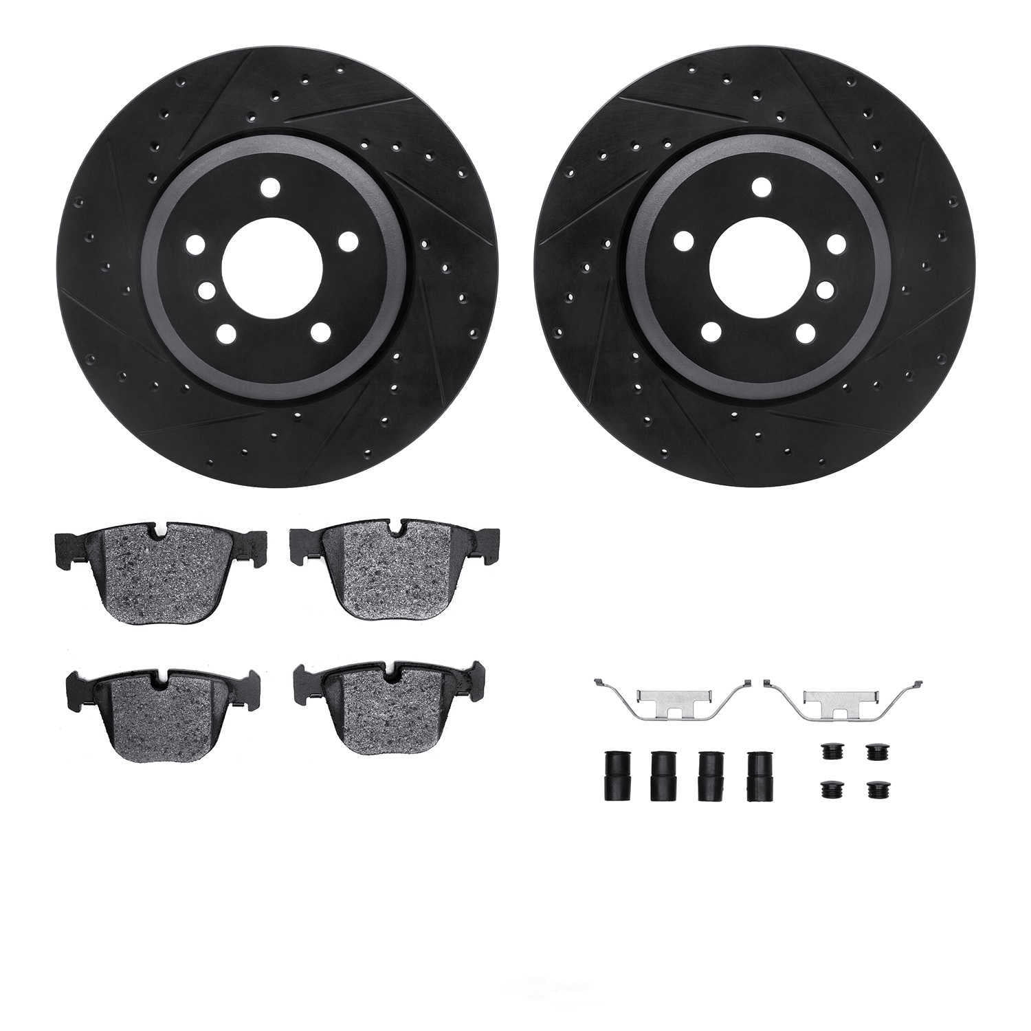 Dynamic Friction Company 8612-31060 DFC Rotors-Drilled and Slotted-Black with EURO 5000 Ceramic