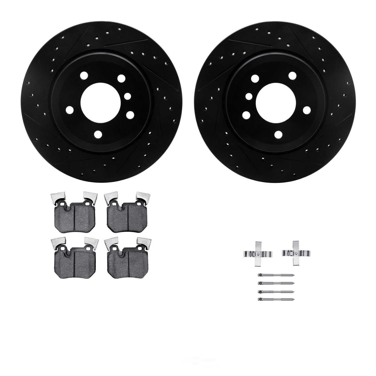 Dynamic Friction Company 8612-31078 DFC Rotors-Drilled and Slotted-Black with EURO 5000 Ceramic