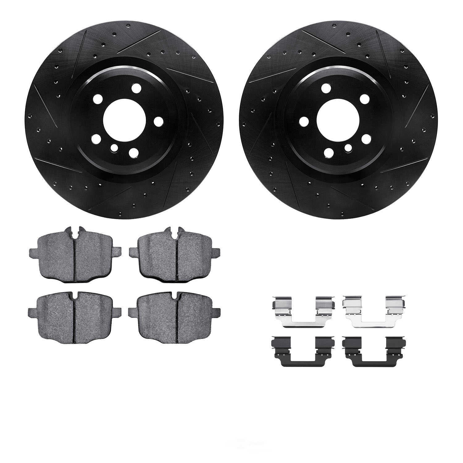 Dynamic Friction Company 8612-31081 DFC Rotors-Drilled and Slotted-Black with EURO 5000 Ceramic