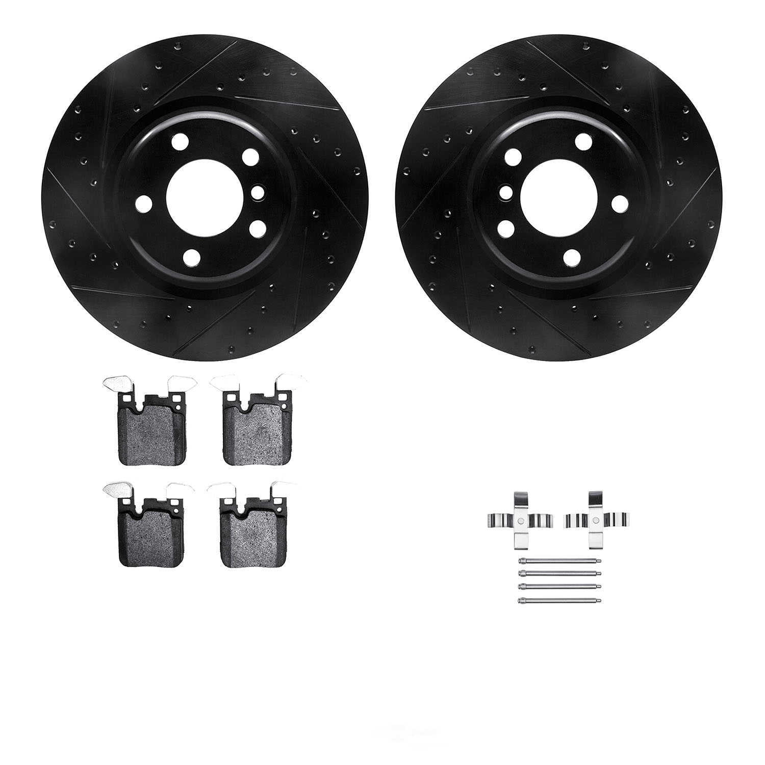 Dynamic Friction Company 8612-31099 DFC Rotors-Drilled and Slotted-Black with EURO 5000 Ceramic