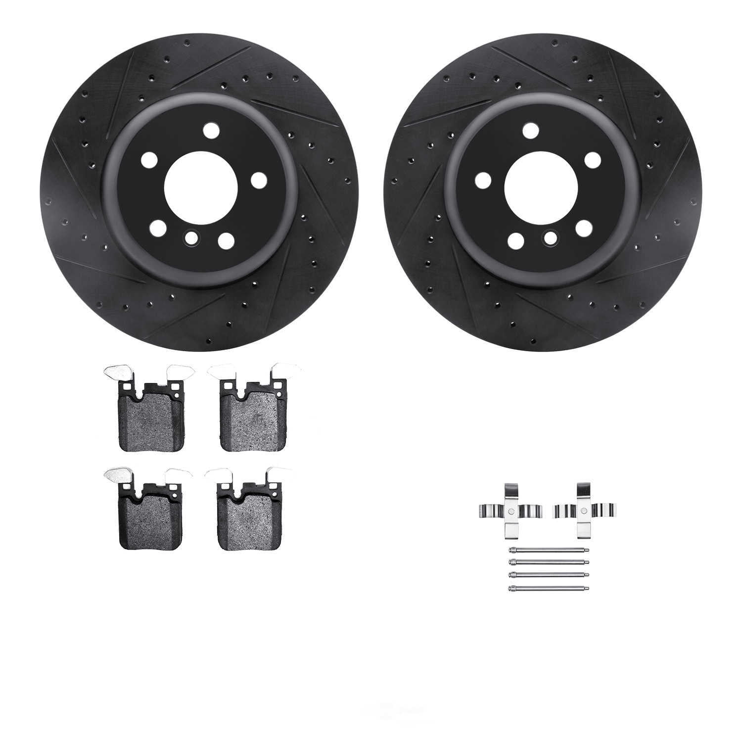 Dynamic Friction Company 8612-31100 DFC Rotors-Drilled and Slotted-Black with EURO 5000 Ceramic