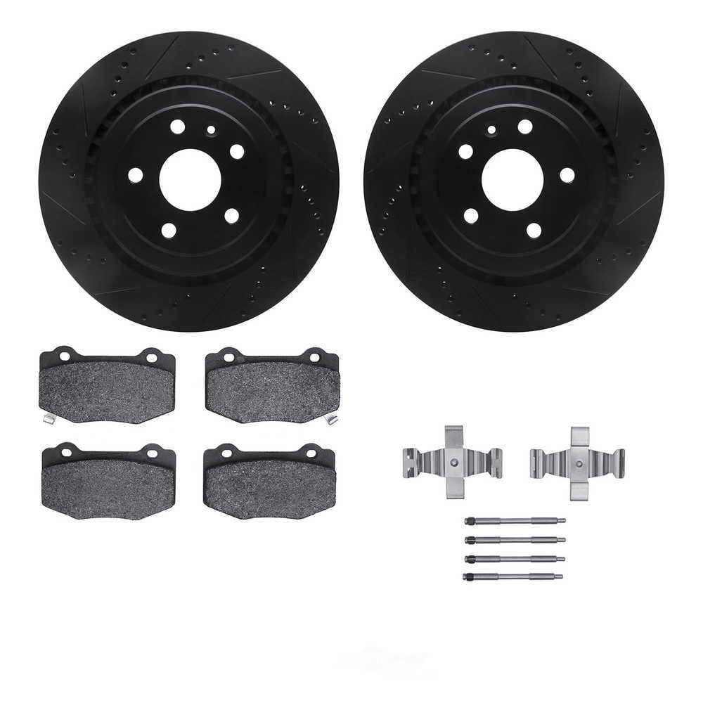 Dynamic Friction Company 8612-47012 DFC Rotors-Drilled and Slotted-Black with EURO 5000 Ceramic