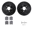 thumbnail image 1 of Dynamic Friction Company Rear Brake Rotors-Drilled and Slotted-Black with 5000 Euro Ceramic Brake Pads includes Hardware 8612-63051, 1 of 3