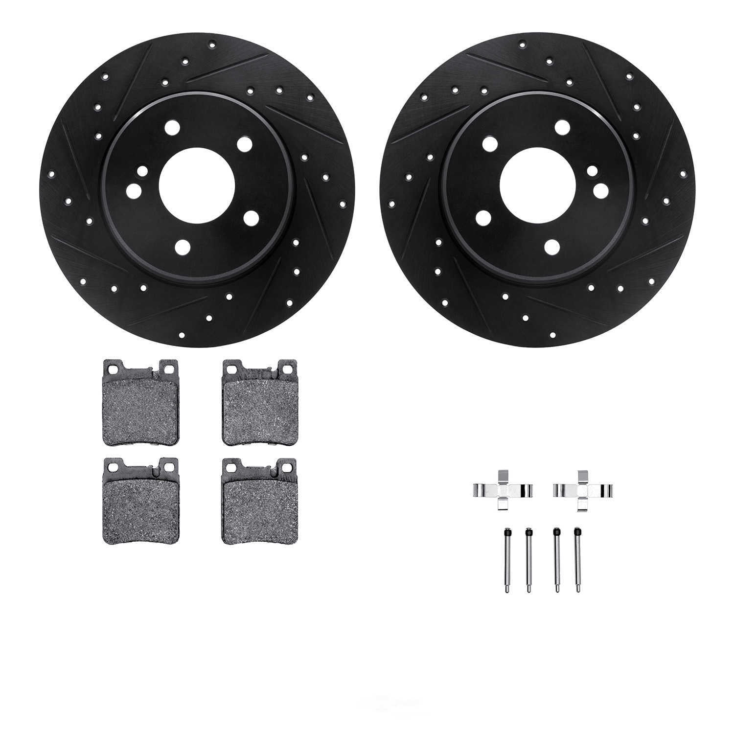 DFC 5000 Euro Ceramic Brake Pads and Hardware Kit - Archived 8612-63054 DFC Rotors-Drilled and