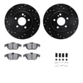 thumbnail image 1 of Dynamic Friction Company Rear Brake Rotors-Drilled and Slotted-Black with 5000 Euro Ceramic Brake Pads includes Hardware 8612-63068, 1 of 3