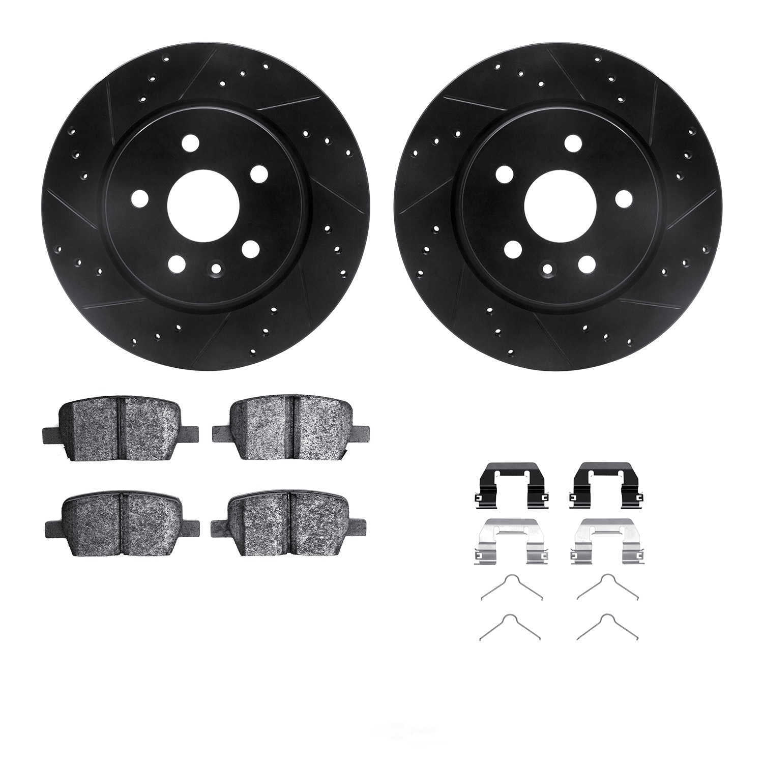 Dynamic Friction Company 8612-65018 DFC Rotors-Drilled and Slotted-Black with EURO 5000 Ceramic