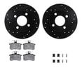 thumbnail image 1 of Dynamic Friction Company Rear Brake Rotors-Drilled and Slotted-Black with 5000 Euro Ceramic Brake Pads includes Hardware 8612-73009, 1 of 3