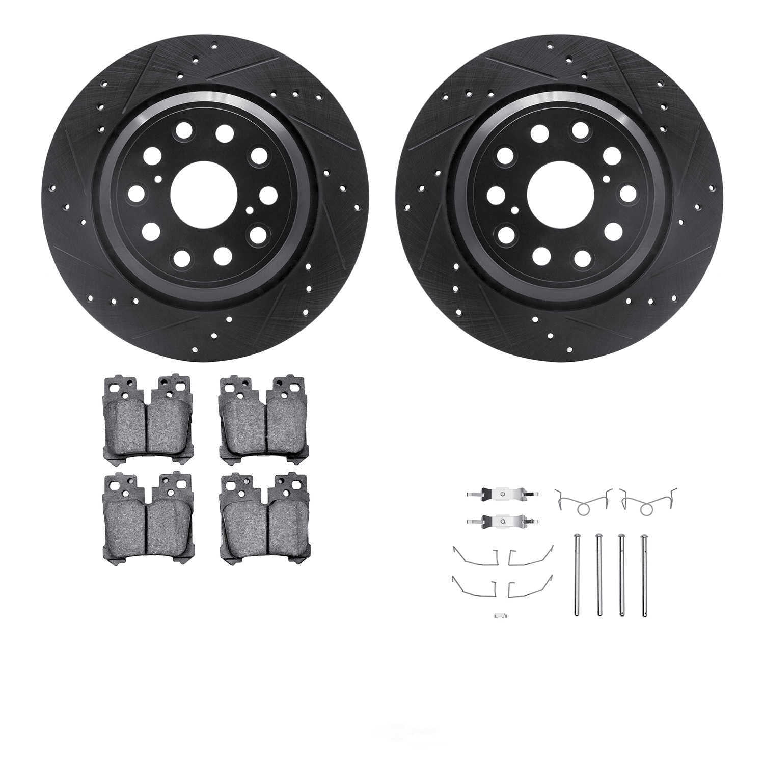 Dynamic Friction Company 8612-75002 DFC Rotors-Drilled and Slotted-Black with EURO 5000 Ceramic