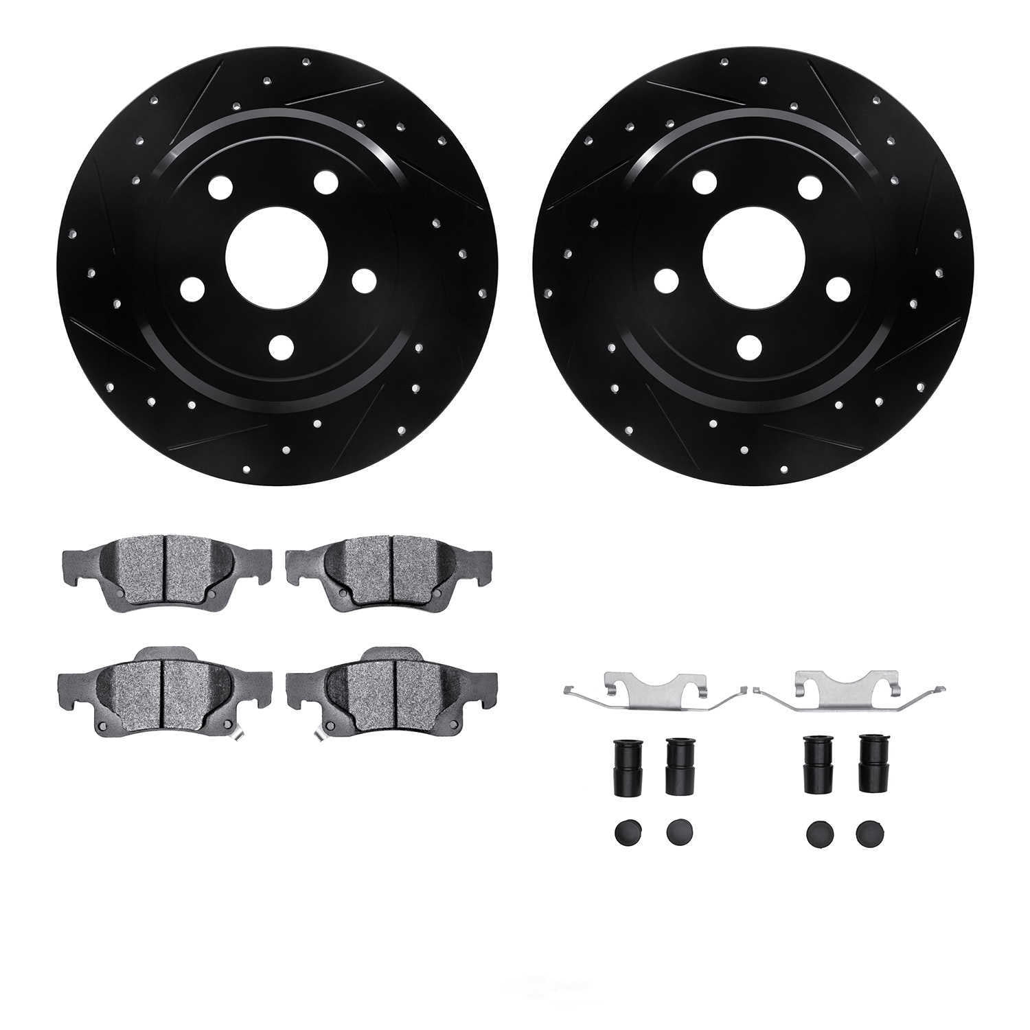 Dynamic Friction Company 8412-42005 DFC Rotors-Drilled and Slotted-Black with Ultimate Duty