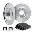thumbnail image 1 of Dynamic Friction Company Rear Brake Rotors Drilled and Slotted Black with Ultimate Duty Performance Brake Pads includes Hardware - 8412-42007, 1 of 3