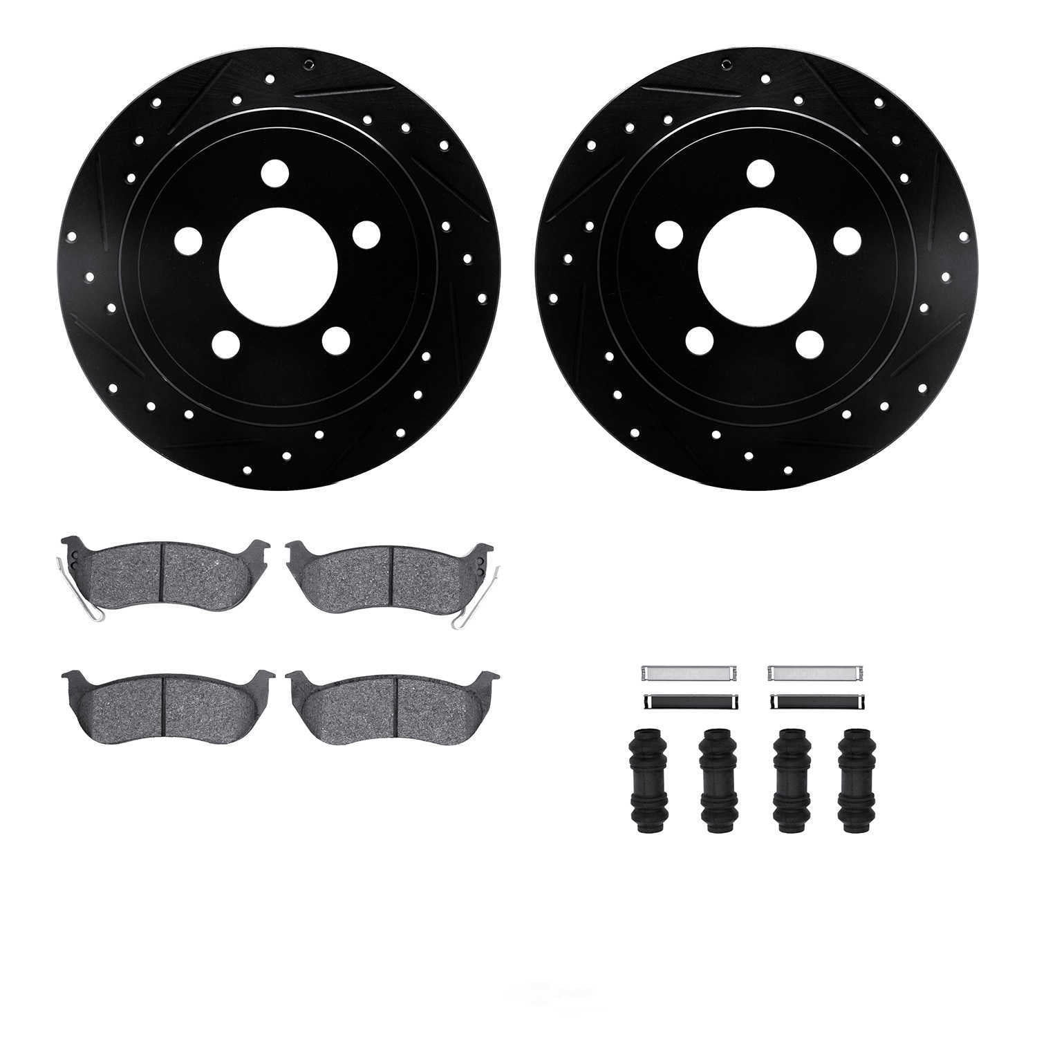 Dynamic Friction Company 8412-42036 DFC Rotors-Drilled and Slotted-Black with Ultimate Duty