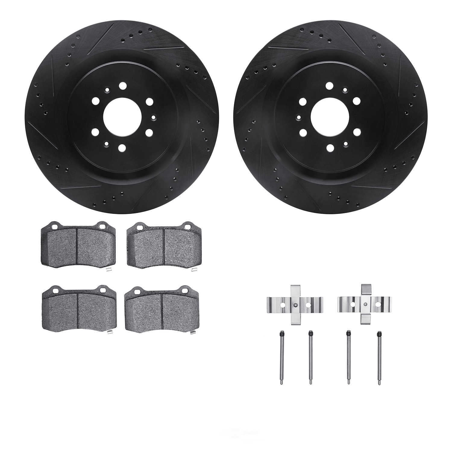 Dynamic Friction Company 8412-46007 DFC Rotors-Drilled and Slotted-Black with Ultimate Duty