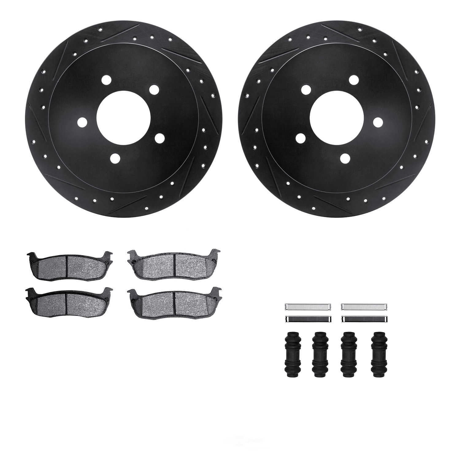 Dynamic Friction Company 8412-54061 DFC Rotors-Drilled and Slotted-Black with Ultimate Duty