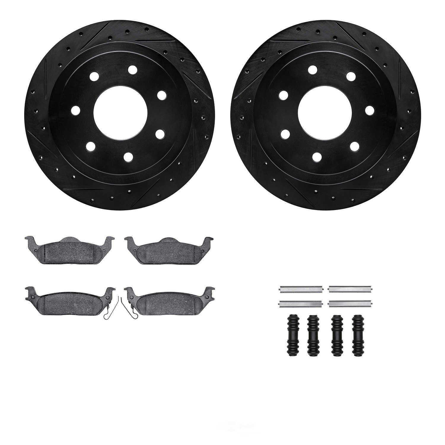DFC 5000 Euro Ceramic Brake Pads and Hardware Kit - Archived 8412-54076 DFC Rotors-Drilled and