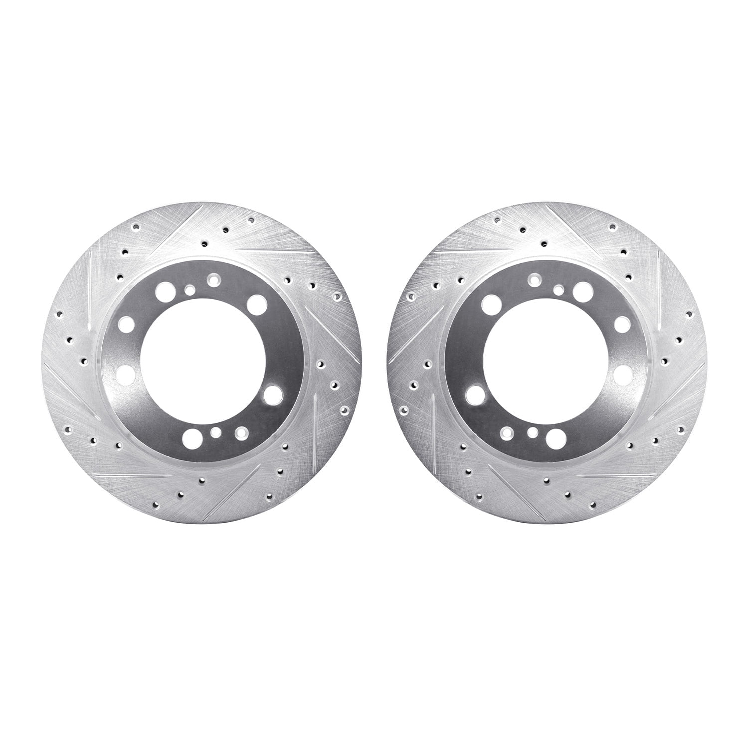 Dynamic Friction Company Rear Brake Rotors-Drilled and Slotted-Silver 7002-02029