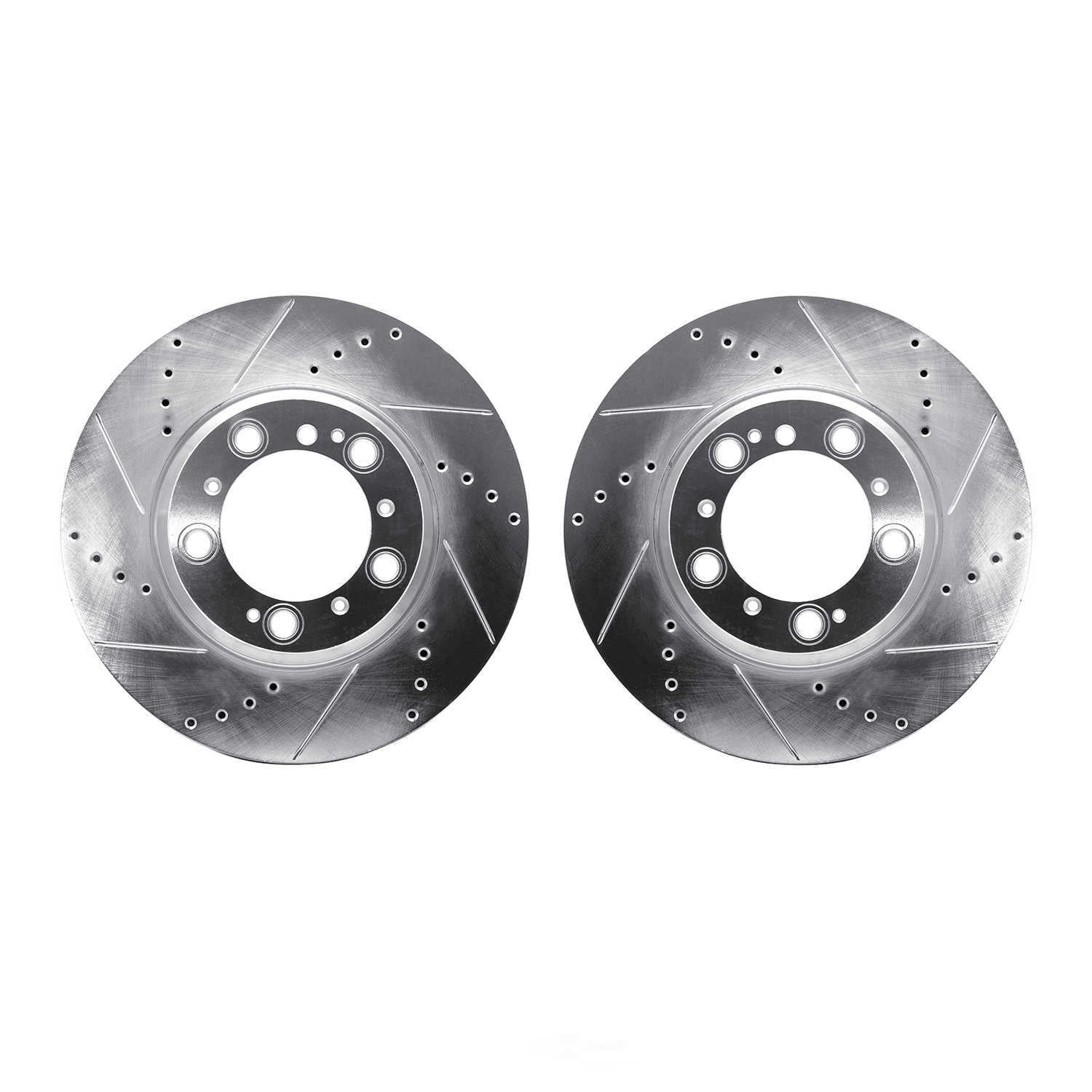 Dynamic Friction Company 7002-02033 DFC Brake Rotors - Drilled & Slotted - Silver
