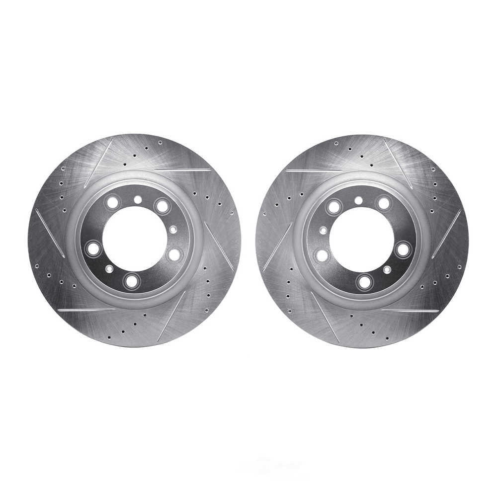Dynamic Friction Company 7002-02034 DFC Brake Rotors - Drilled & Slotted - Silver