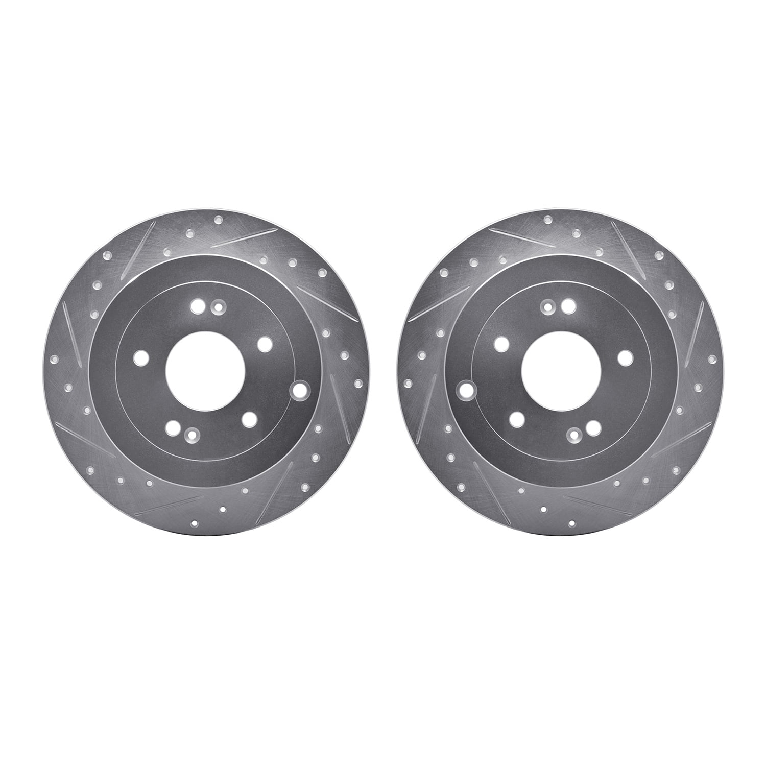 Dynamic Friction Company Rear Brake Rotors-Drilled and Slotted-Silver 7002-03052