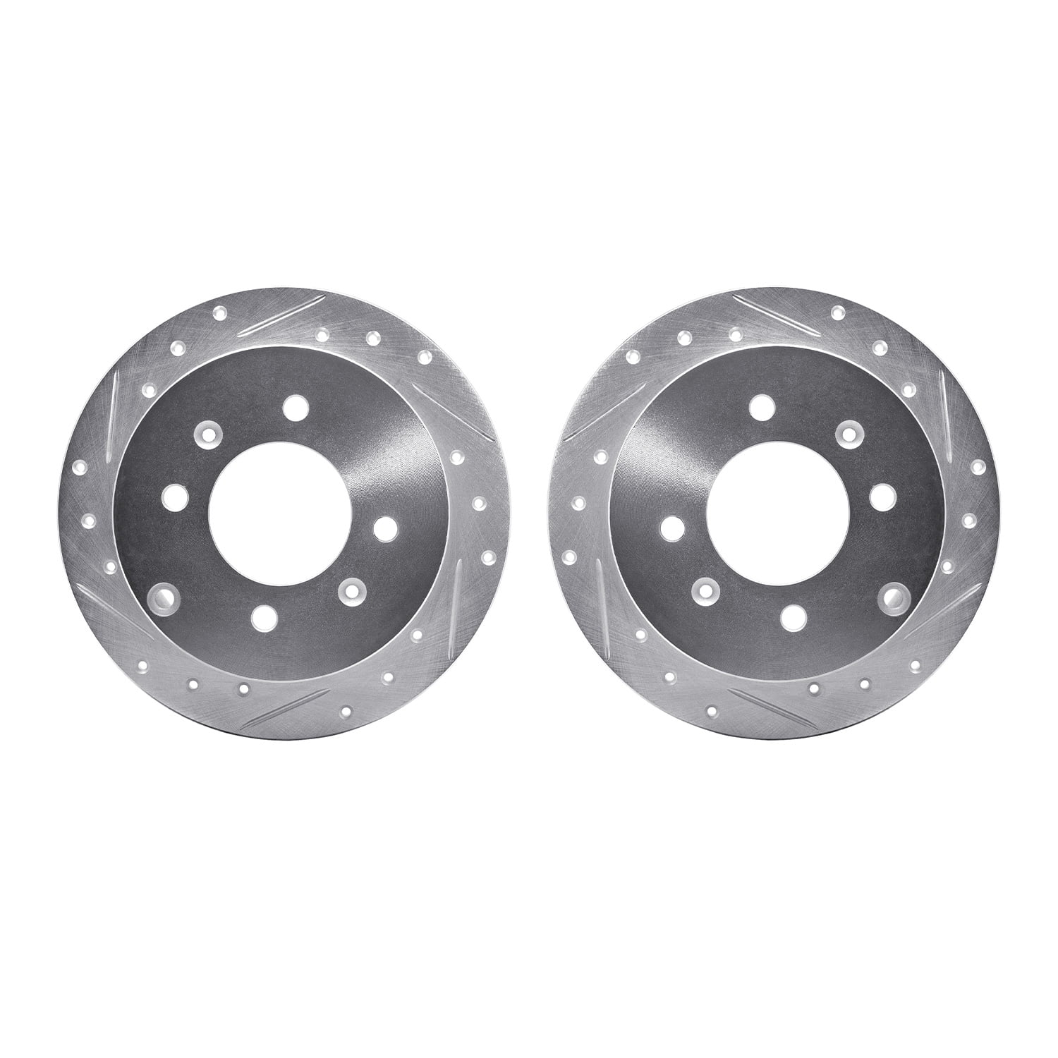 Dynamic Friction Company Rear Brake Rotors-Drilled and Slotted-Silver 7002-03056
