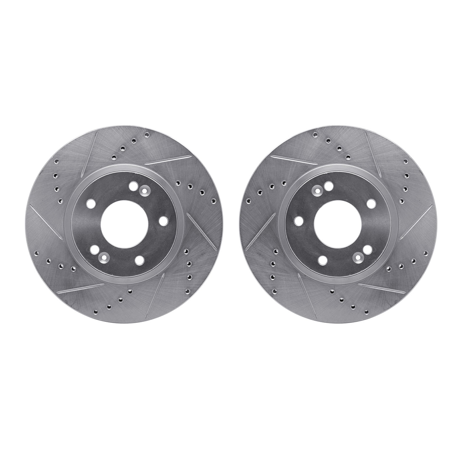Dynamic Friction Company Rear Brake Rotors-Drilled and Slotted-Silver 7002-03063