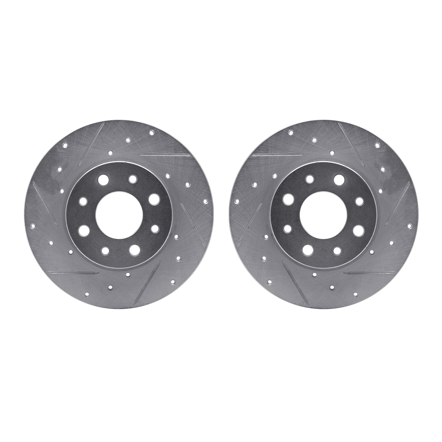 Dynamic Friction Company Rear Brake Rotors-Drilled and Slotted-Silver 7002-07005