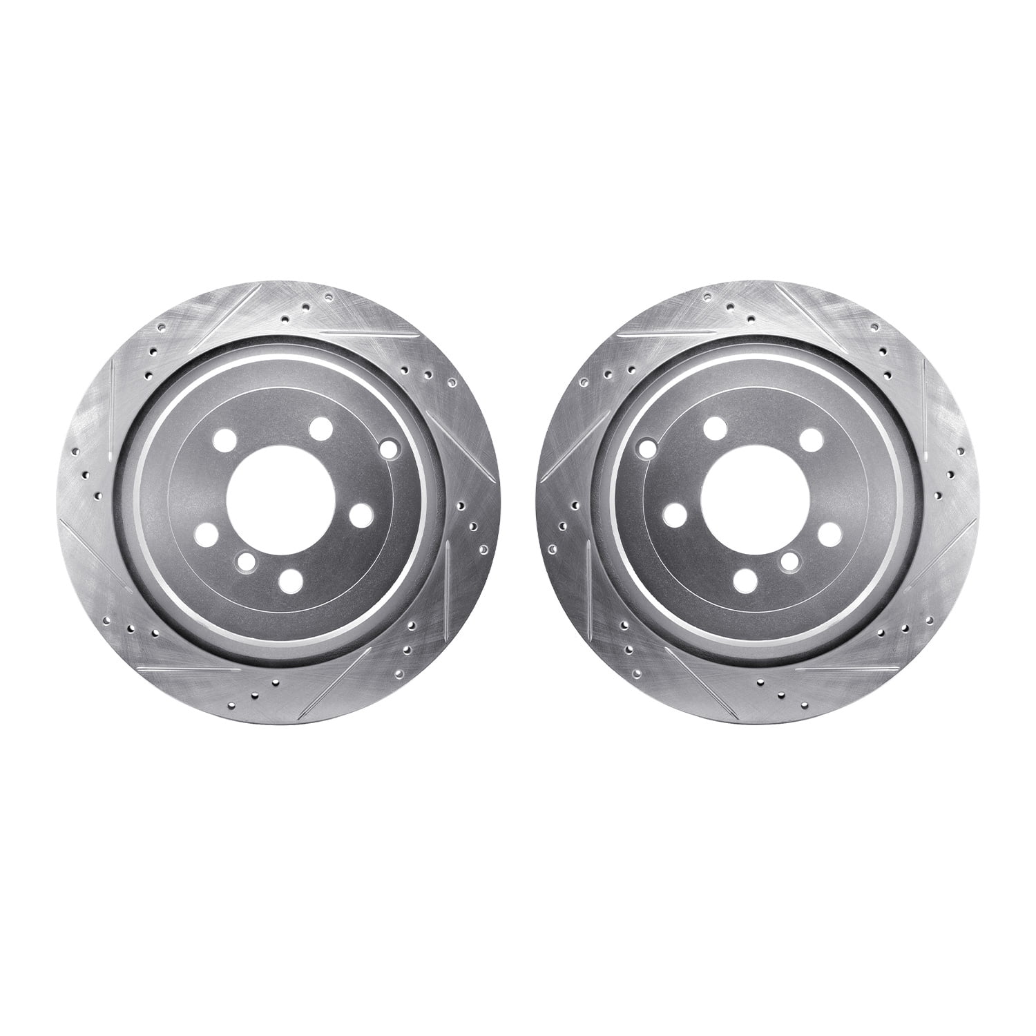 Dynamic Friction Company Rear Brake Rotors-Drilled and Slotted-Silver 7002-11031