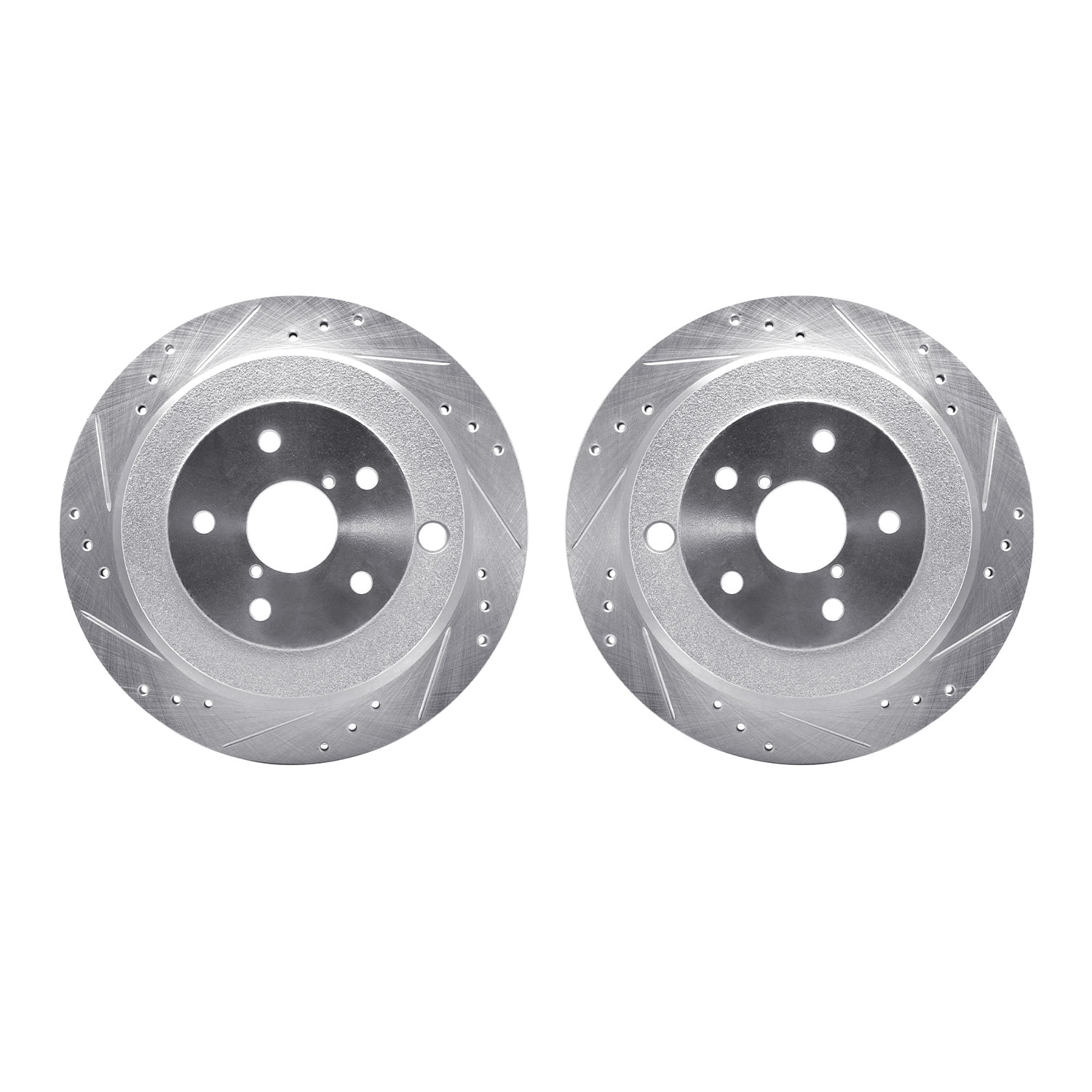 Dynamic Friction Company Rear Brake Rotors-Drilled and Slotted-Silver 7002-13028