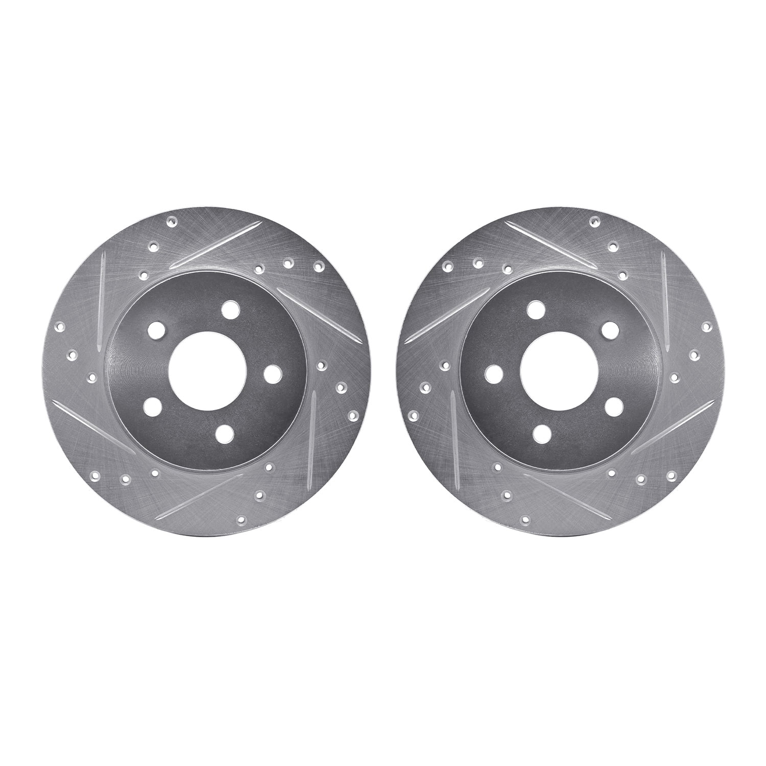 Dynamic Friction Company Rear Brake Rotors-Drilled and Slotted-Silver 7002-20023