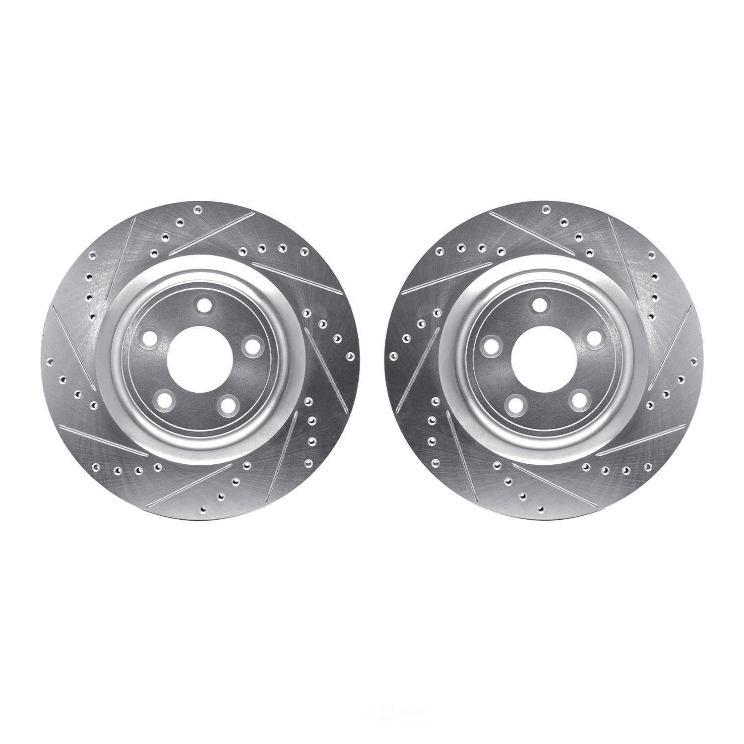 Dynamic Friction Company 7002-20027 DFC Brake Rotors - Drilled & Slotted - Silver